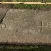 View of recumbent slab with one incised cross and one incised and encircled cross (including scale)