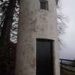 Fort Augustus Lighthouse Close up front view showing still operational light in upper window looking West