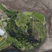 Oblique aerial view of Dumbarton Castle, looking SE.