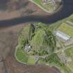 Oblique aerial view of Dumbarton Castle, looking NW.