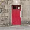 Detail of entrance doorway at Weir's Close, 206 Canongate, Edinburgh.