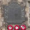 Detail of war memorial on front elevation of City Museum, Canongate Tolbooth, 163 Canongate, Edinburgh.