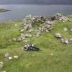 View of hut and blackhouses looking S; Teilesnish, township.