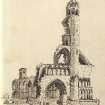 Sketch of St Andrews Cathedral.