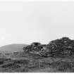 St Ronan's church and double armed cross (now lost.) R Atkinson,1936. Copyright - School of Scottish Studies Archives & R Atkinson family.