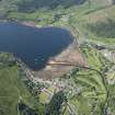 General oblique aerial view of Lochgoilhead and the golf course, looking SW.