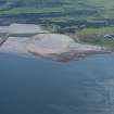 Oblique aerial view of Brigurd Point Harbour and fish trap at Hunterston Sands, looking E.
