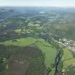 General oblique aerial view of the River Spey with Aviemore to the right and Loch Alvie in the middle distance, looking WSW.