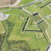 Oblique aerial view of Fort George, looking SW.