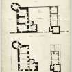 Plans of ground and first floor of Earlshall.