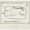 Excavation plan of North grave and detail of burial deposit at Cairnpapple.