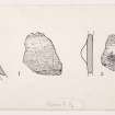 Details of Neolithic pottery from excavation at Cairnpapple.