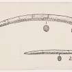 Drawing of antler pins from excavation at Cairnpapple.