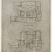 Ground and upper floor plans of the club house of the Murrayfield Golf Club, Edinburgh.