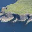 Oblique aerial view of Meall nan Gamhna, Staffa, looking NNE.