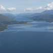 General oblique aerial view of Loch Linnhe with Inversanda Bay in the middle distance and Corran beyond, looking NE.