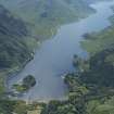 General oblique aerial view of Glenfinnan, Loch Shiel, looking SW.