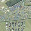 Oblique aerial view of camping at T in the Park, looking N.