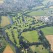 Oblique aerial view of Turriff and Turriff Golf Course, looking E.