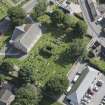 Oblique aerial view of Chapel of Garioch Parish Church, St Mary's Chapel and Old Parish Church, looking ENE.