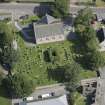 Oblique aerial view of Chapel of Garioch Parish Church, St Mary's Chapel and Old Parish Church, looking N.