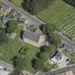 Oblique aerial view of Chapel of Garioch Parish Church, St Mary's Chapel and Old Parish Church, looking NNW.