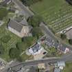 Oblique aerial view of Chapel of Garioch Parish Church, St Mary's Chapel and Old Parish Church, looking NW.