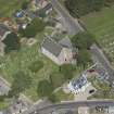 Oblique aerial view of Chapel of Garioch Parish Church, St Mary's Chapel and Old Parish Church, looking NW.