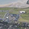 Oblique aerial view of Carnoustie Golf Course Hotel during the Commonwealth Games, looking SSE.