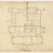 Plan of Ratho Park principal floor and kitchen wing.