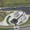 Oblique aerial view of The Kelpies, looking WSW.