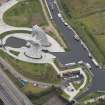 Oblique aerial view of The Kelpies, looking S.