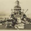 German battleship SMS Baden. Looking forward. Postcard.