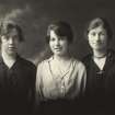 Photograph of three women captioned: "Nan" "Bunty" "Mrs. Oliver"