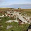 A collapsed skeo at Tarf, Swona, looking E.