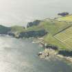 Oblique aerial view of The Knab, Lerwick, looking SW.