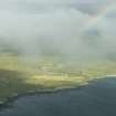 General oblique aerial view of Mid Walls with a rainbow, looking N.