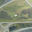 Oblique aerial view of Scord Quarry, Scalloway, looking SW.