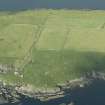 Oblique aerial view of military defences at Ness of Sound, looking WSW.