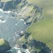 Oblique aerial view of Busta Pund, Fetlar, looking SW.