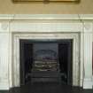1st floor. Members lounge. Detail of fireplace.