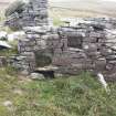 Rousay, Breck, N range, detail of storage niches in S wall.