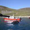 General view of disembarkation from Orca III at Hirta (Orca II and Enchanted Isle in shot).