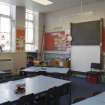 Interior, Cromwell Building. View of first floor classroom from south.