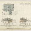 Plan of roof and south and west elevations of New Club Golf House, North Berwick, showing additions and alterations.