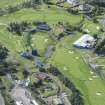 Oblique aerial view of the 16th fairway and green of the 2014 Ryder Cup PGA Centenary Golf Course, looking SSW.