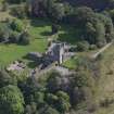 Oblique aerial view of Mugdock Castle, looking E.