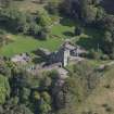 Oblique aerial view of Mugdock Castle, looking NE.