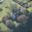 Oblique aerial view of Kilhenzie Castle, looking SW.