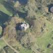 Oblique aerial view of Kilhenzie Castle, looking N.